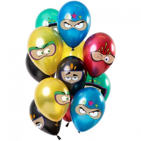 Globos superheroes 12 uds de 30 cm