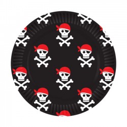 Platos piratas 8 uds 18 cm