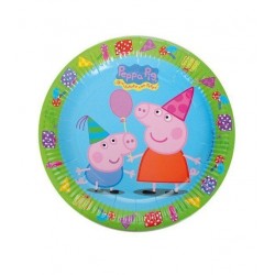 Platos Peppa Pig cumpleanos 8 uds 23 cm