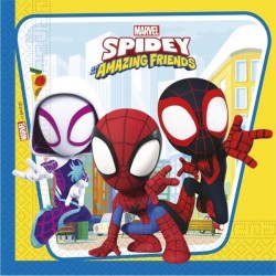 Servilletas Spidey and friends cumpleaños 20 uds 33 cm