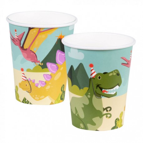 Vasos dinosaurios para cumpleanos 8 uds