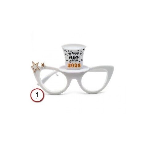 Gafas Cotillon chistera blanca