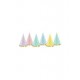 Gorros de carton colores pastel 6 uds 16 cm