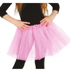 Tutu infantil rosa con brillantina para nina 30 cm