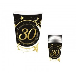 Vasos 30 cumpleanos 6 uds 9 cm