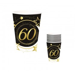 Vasos 60 cumpleaños 6 uds 9 cm