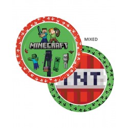 Platos Minecraft para cumpleanos 8 uds 23 cm