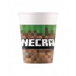 Vasos Minecraft para cumpleanos 8 uds