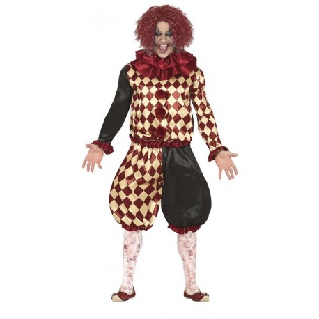 Disfraz payaso halloween rombos arlequin talla M 48 50