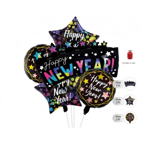 Globo Happy New year 5 uds para helio o aire