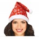 Gorro de papa noel rojo copos de nieve