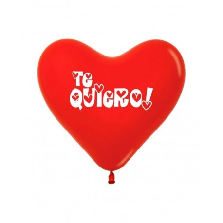 Globos corazon rojos Te quiero 12 uds 30 cm