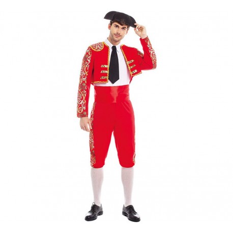 Disfraz torero rojo barato para hombre talla S