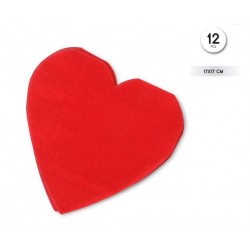 Servilleta forma de corazon rojo 12 uds 17 cm