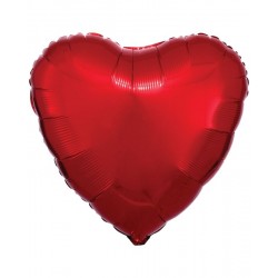 Globo corazon rojo metal 43 cm helio o aire