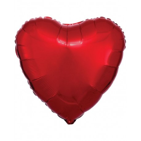 Globo corazon rojo metal 43 cm helio o aire