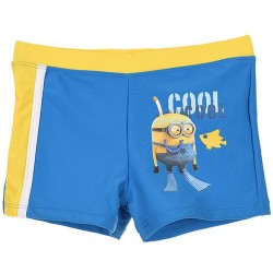 Banador boxer minions de bano playa o piscina talla 3 anos azul