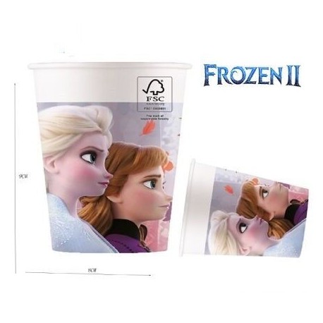 Vasos Frozen 2 cumpleanos 6 uds