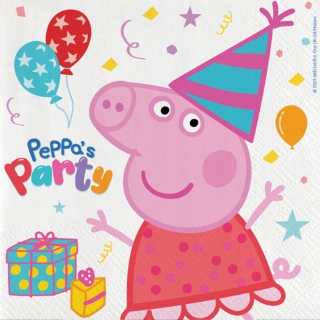 Servilletas Peppa Pig cumpleanos 20 uds 33 cm