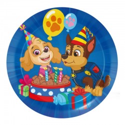 Platos Patrulla Canina cumpleanos 8 uds de 18 cm