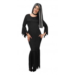 Disfraz dark woman similar a Morticia tallas