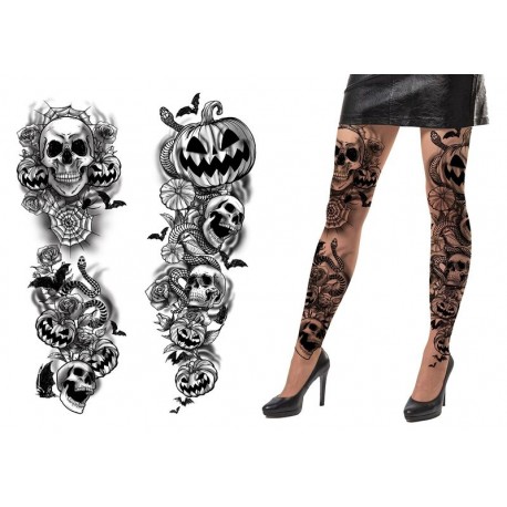 Pantys tatuajes halloween para mujer