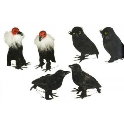 Buho negro 14 cm para decoraciones halloween