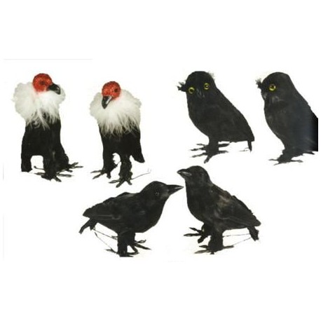 Buho negro 14 cm para decoraciones halloween