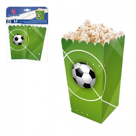 Caja palomitas decoracion Futbol verde 3 uds 65x15x85 cm