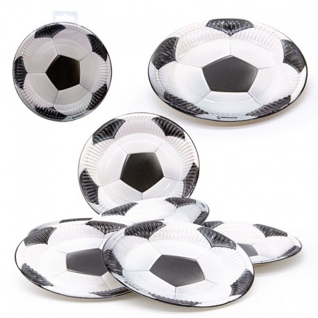 Platos futbol 6 uds 18 cm