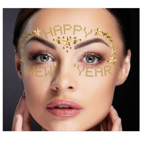 Joyas faciales adhesivas happy new year