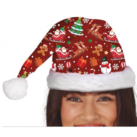 Gorro papa noel navideno rojo original