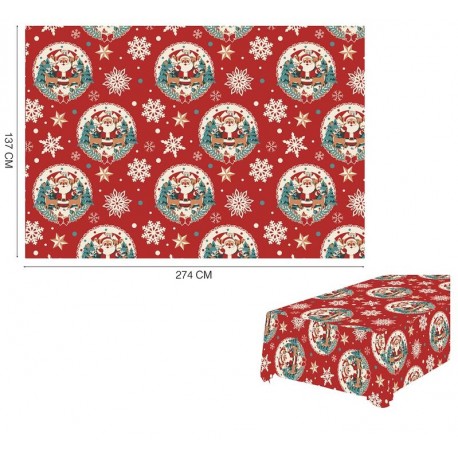 Mantel navidad rojo 137x274 cm