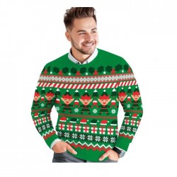 Jersey Navidad gracioso verde Elfo para hombre tallas