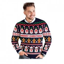 Jersey Navidad gracioso Muñeco de nieve para hombre tallas