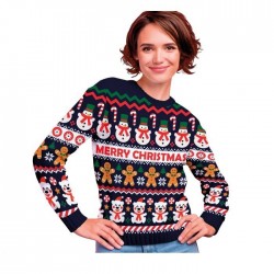 Jersey Navidad gracioso Muñeco de nieve para mujer tallas