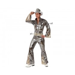 Disfraz disco dancer plateado para hombre tallas