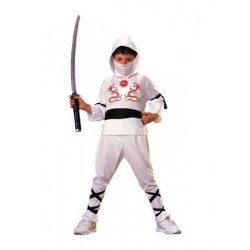 Disfraz ninja blanco infantil talla 3 4 anos