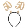 Diadema 50 cumpleaños oro 21x25 cm
