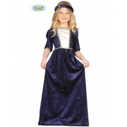 Disfraz dama medieval azul nina talla 10 12 anos