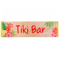 Cartel bandera Tiki Bar fiesta hawaiana 50x180 cm