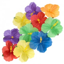 Flores de colores decoracion fiesta hawaiana 24 uds