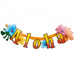 Guirnalda Aloha fiesta hawaiana 83 cm