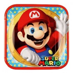 Platos super mario bros de 23 cm 8 uds para cumpleanos