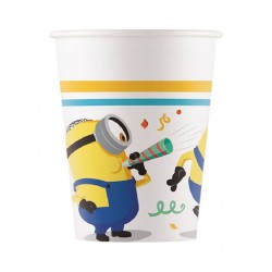 Vasos Minions para cumpleaños 8 uds carton