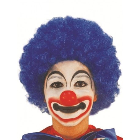 Peluca payaso azul rizos