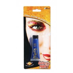 Maquillaje glitter azul