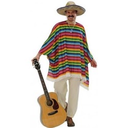 Sombrero y poncho mejicano adulto 9543x