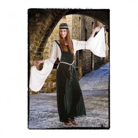 Disfraz medieval verde talla m adulta doncella