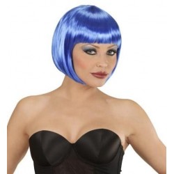 Peluca chanel azul corta con flequillo